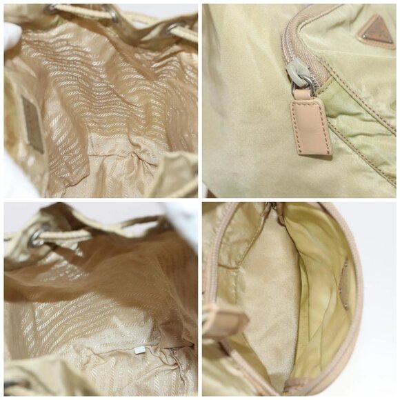 PRADA Backpack Nylon Khaki Silver Auth 98100 - Picture 15 of 16